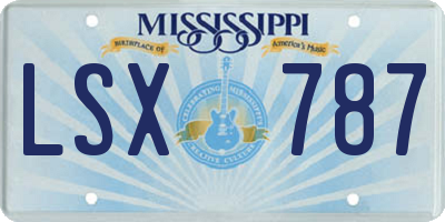 MS license plate LSX787