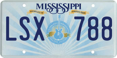 MS license plate LSX788