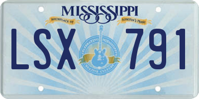 MS license plate LSX791