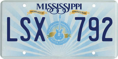 MS license plate LSX792