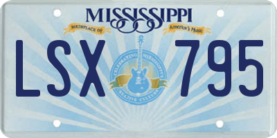 MS license plate LSX795