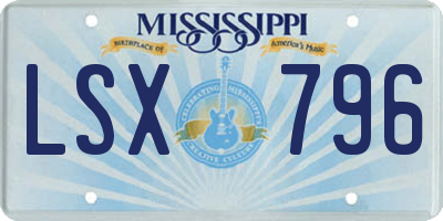 MS license plate LSX796