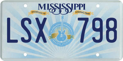 MS license plate LSX798