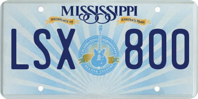 MS license plate LSX800