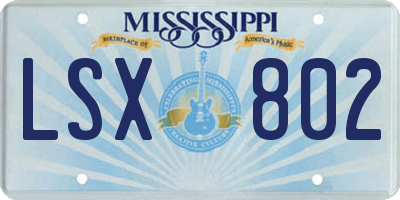 MS license plate LSX802