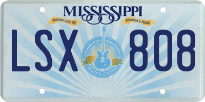 MS license plate LSX808