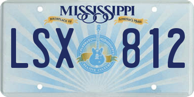 MS license plate LSX812