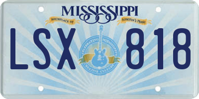 MS license plate LSX818