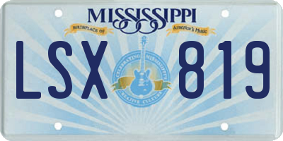 MS license plate LSX819
