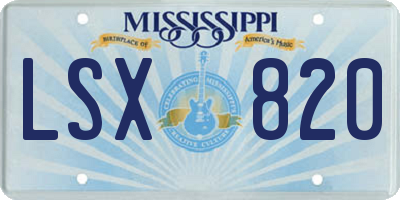 MS license plate LSX820
