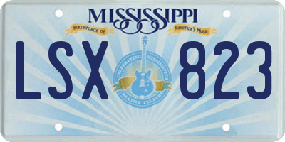 MS license plate LSX823