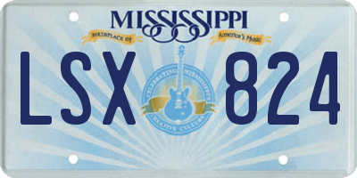 MS license plate LSX824