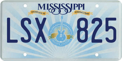 MS license plate LSX825