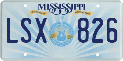 MS license plate LSX826