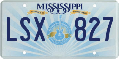 MS license plate LSX827