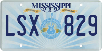 MS license plate LSX829