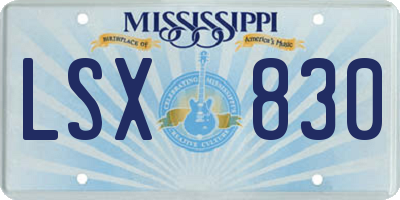 MS license plate LSX830