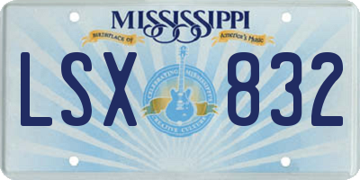 MS license plate LSX832