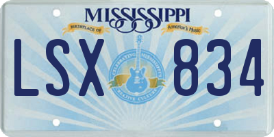 MS license plate LSX834