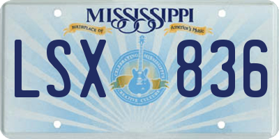 MS license plate LSX836