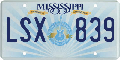 MS license plate LSX839