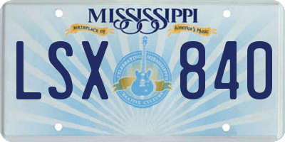 MS license plate LSX840