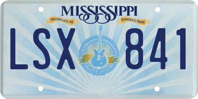 MS license plate LSX841