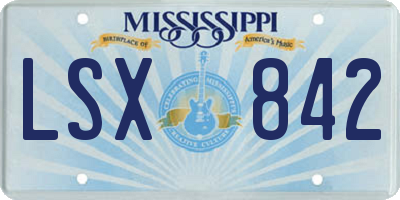 MS license plate LSX842