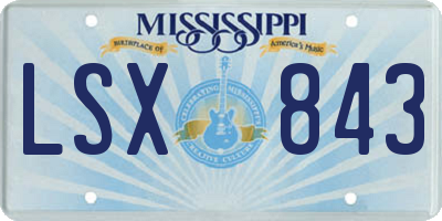 MS license plate LSX843
