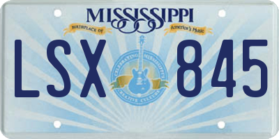 MS license plate LSX845