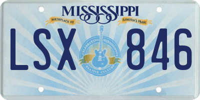 MS license plate LSX846