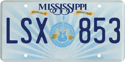 MS license plate LSX853
