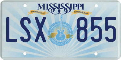 MS license plate LSX855