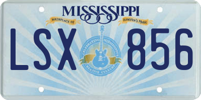 MS license plate LSX856