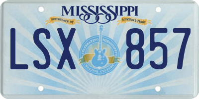 MS license plate LSX857