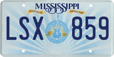 MS license plate LSX859