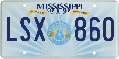 MS license plate LSX860