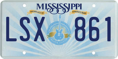 MS license plate LSX861