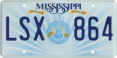 MS license plate LSX864