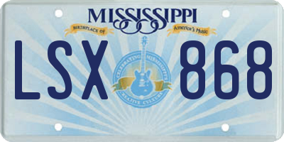 MS license plate LSX868