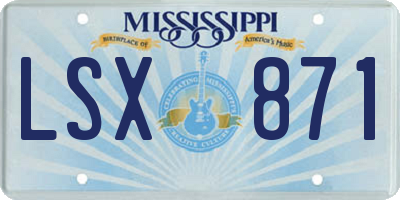 MS license plate LSX871