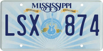 MS license plate LSX874
