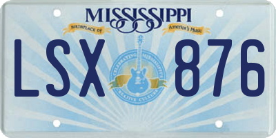 MS license plate LSX876