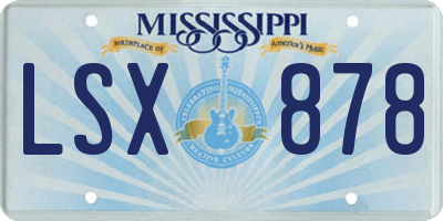 MS license plate LSX878