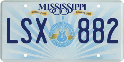 MS license plate LSX882