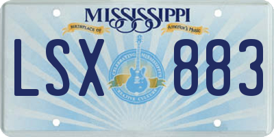 MS license plate LSX883
