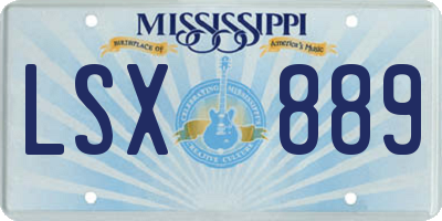 MS license plate LSX889