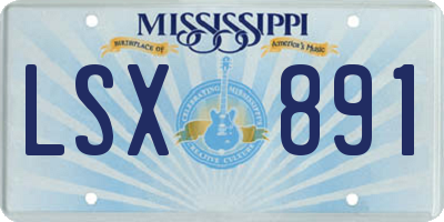 MS license plate LSX891