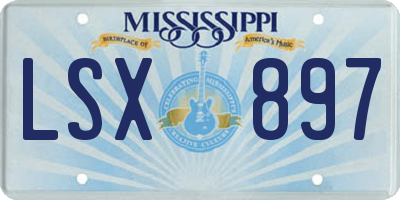 MS license plate LSX897