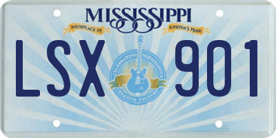 MS license plate LSX901